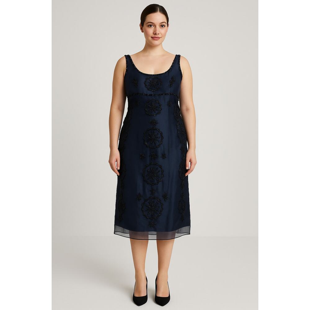 Angel Sanchez Couture Silk Dress,Embellished Evening,Cocktail,red carpet Sz-10